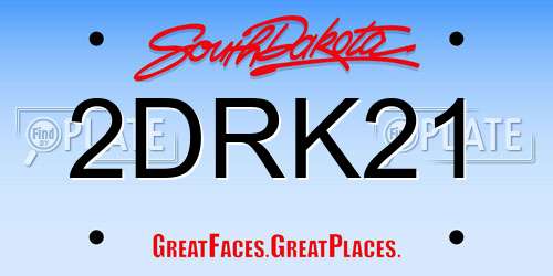 2DRK21 South Dakota License Plate