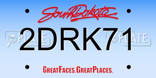 2DRK71 South Dakota License Plate