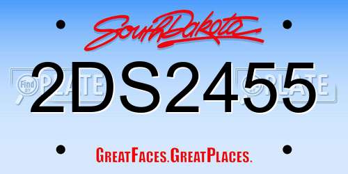 2DS2455 South Dakota License Plate