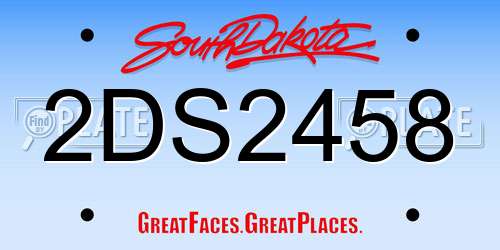 2DS2458 South Dakota License Plate
