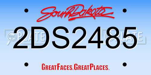 2DS2485 South Dakota License Plate