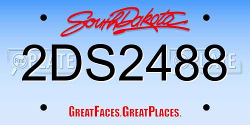 2DS2488 South Dakota License Plate