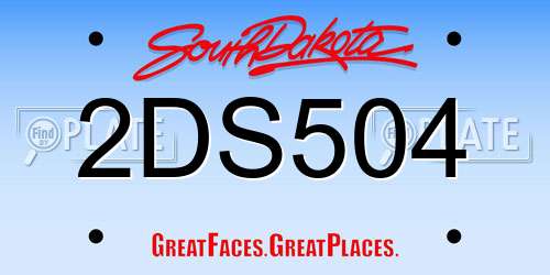 2DS504 South Dakota License Plate