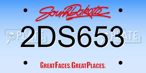 2DS653 South Dakota License Plate
