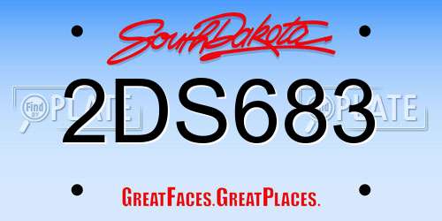 2DS683 South Dakota License Plate