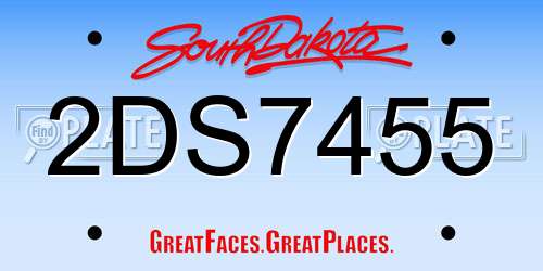 2DS7455 South Dakota License Plate