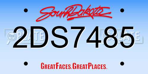 2DS7485 South Dakota License Plate