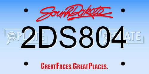 2DS804 South Dakota License Plate