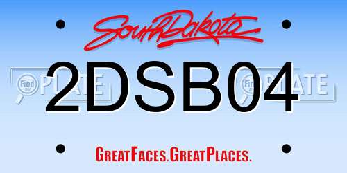 2DSB04 South Dakota License Plate