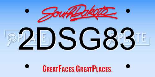2DSG83 South Dakota License Plate