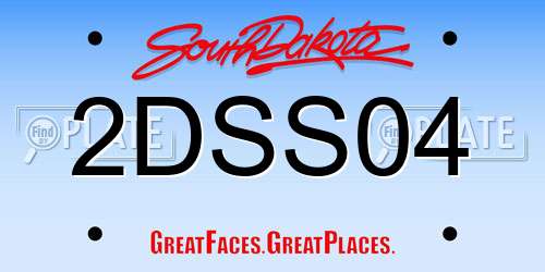 2DSS04 South Dakota License Plate
