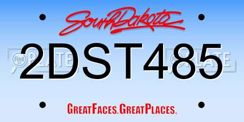 2DST485 South Dakota License Plate