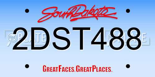 2DST488 South Dakota License Plate