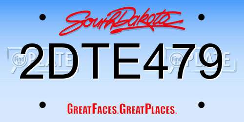 2DTE479 South Dakota License Plate