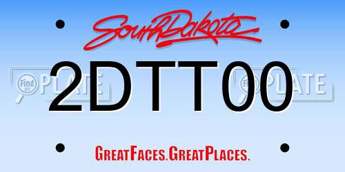2DTT00 South Dakota License Plate