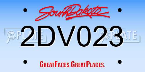2DV023 South Dakota License Plate