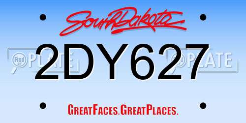 2DY627 South Dakota License Plate