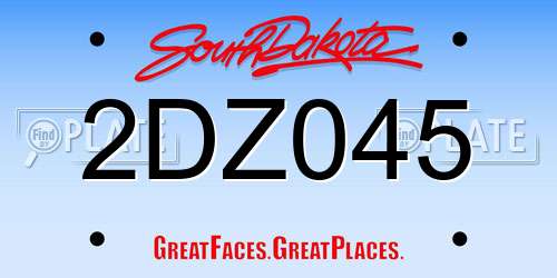 2DZ045 South Dakota License Plate