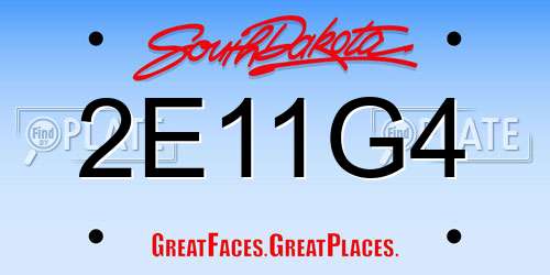 2E11G4 South Dakota License Plate