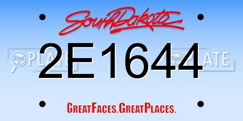 2E1644 South Dakota License Plate