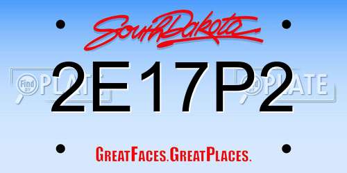 2E17P2 South Dakota License Plate