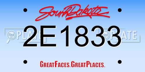 2E1833 South Dakota License Plate