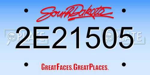 2E21505 South Dakota License Plate