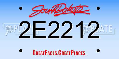 2E2212 South Dakota License Plate