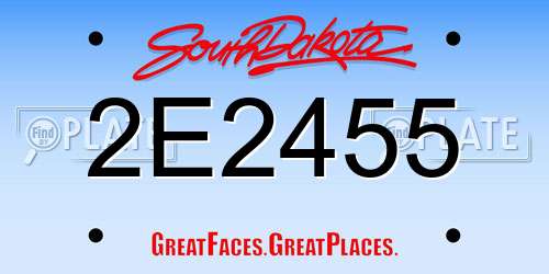 2E2455 South Dakota License Plate