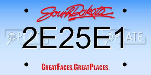 2E25E1 South Dakota License Plate