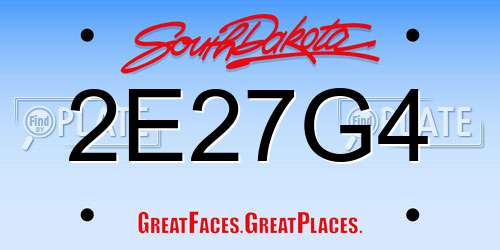 2E27G4 South Dakota License Plate