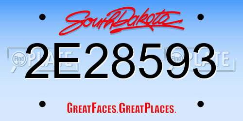 2E28593 South Dakota License Plate