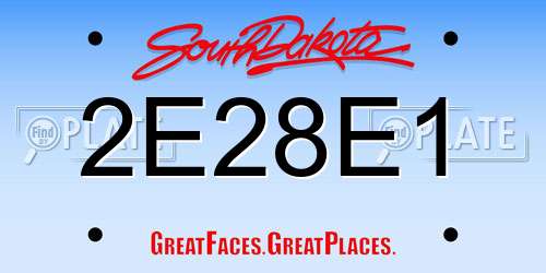 2E28E1 South Dakota License Plate