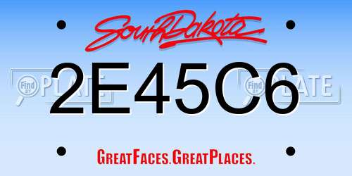 2E45C6 South Dakota License Plate