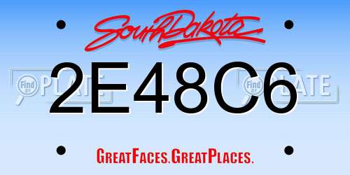 2E48C6 South Dakota License Plate