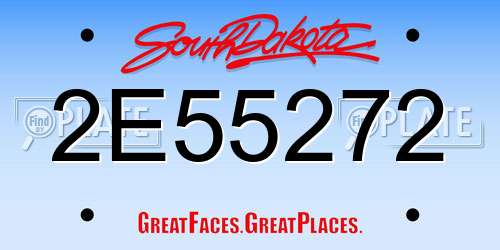 2E55272 South Dakota License Plate