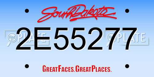 2E55277 South Dakota License Plate