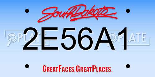 2E56A1 South Dakota License Plate