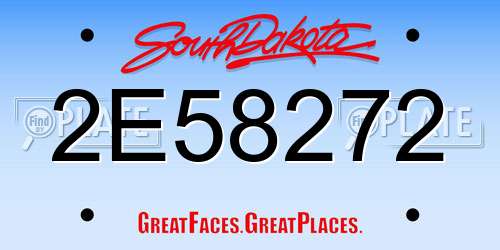 2E58272 South Dakota License Plate