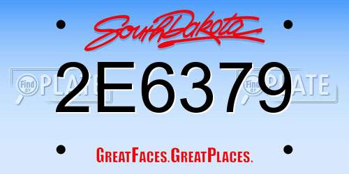 2E6379 South Dakota License Plate