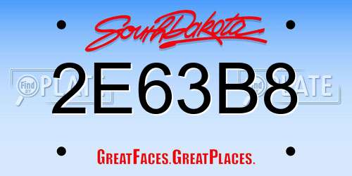 2E63B8 South Dakota License Plate