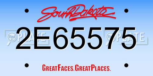 2E65575 South Dakota License Plate