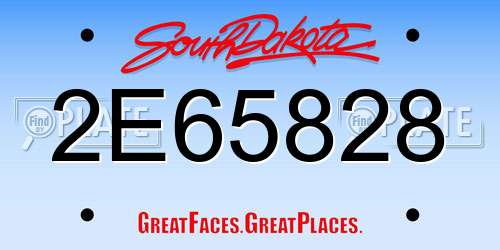 2E65828 South Dakota License Plate