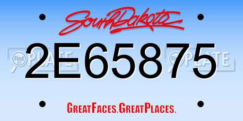 2E65875 South Dakota License Plate