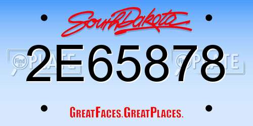 2E65878 South Dakota License Plate