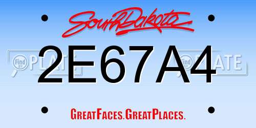 2E67A4 South Dakota License Plate