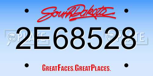 2E68528 South Dakota License Plate