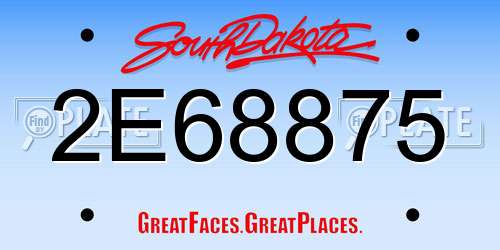2E68875 South Dakota License Plate
