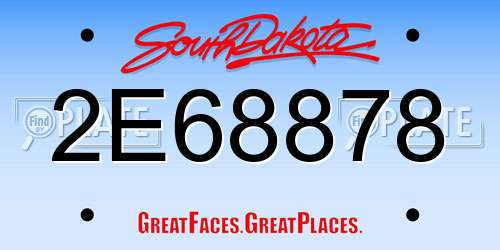 2E68878 South Dakota License Plate