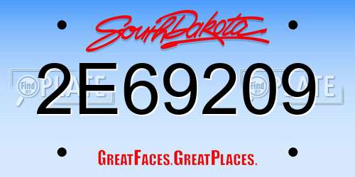 2E69209 South Dakota License Plate